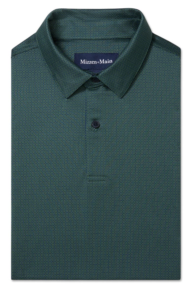 Haylard Trim Fit Pine Block Dot Polo, Alternate, color, PINE BLOCK DOT