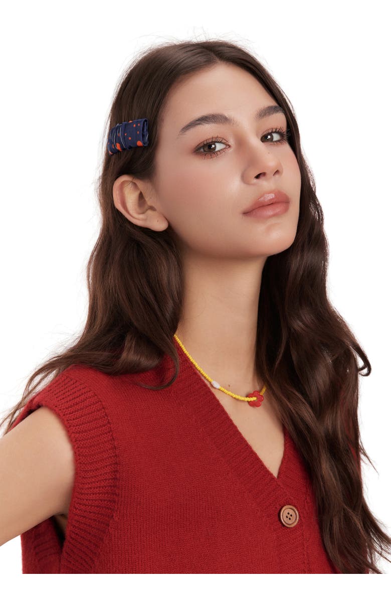 OLAH Celestia Silk Hair Barrette Clip, Alternate, color, Blue