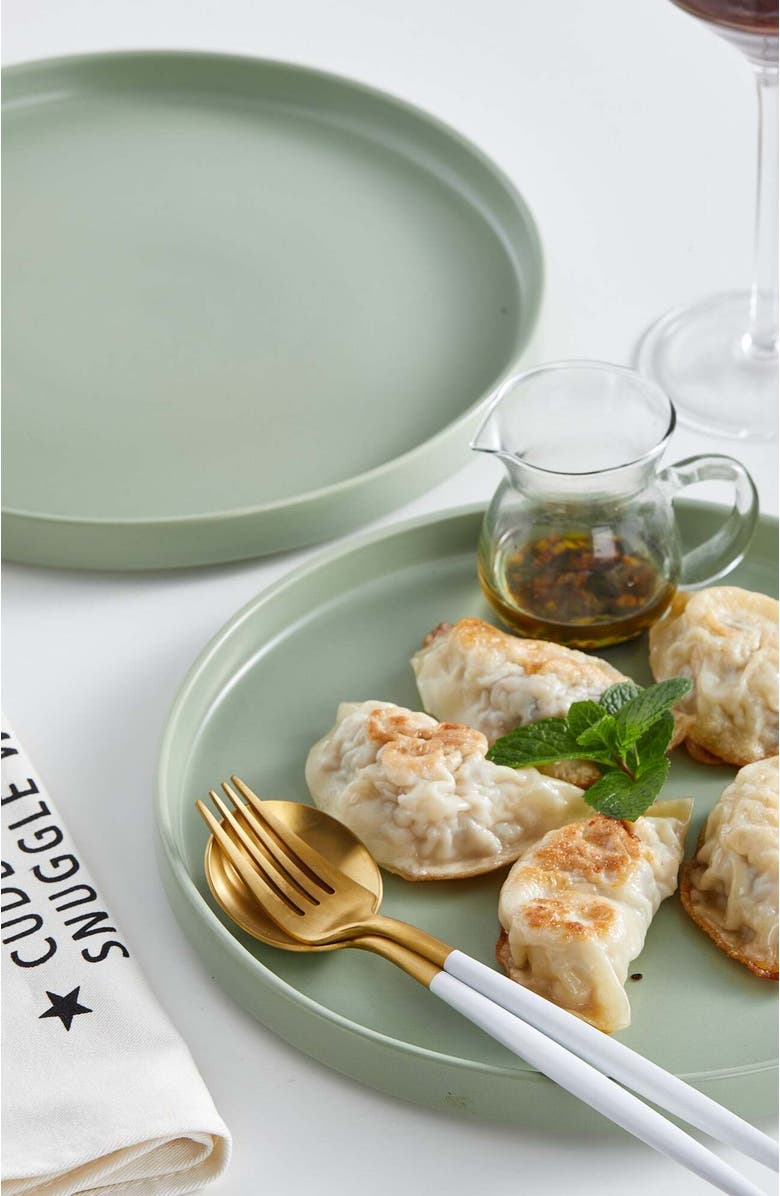 Stone Lain Stella Porcelain 6-Piece Dinner Plate Set, Alternate, color, Honeydew