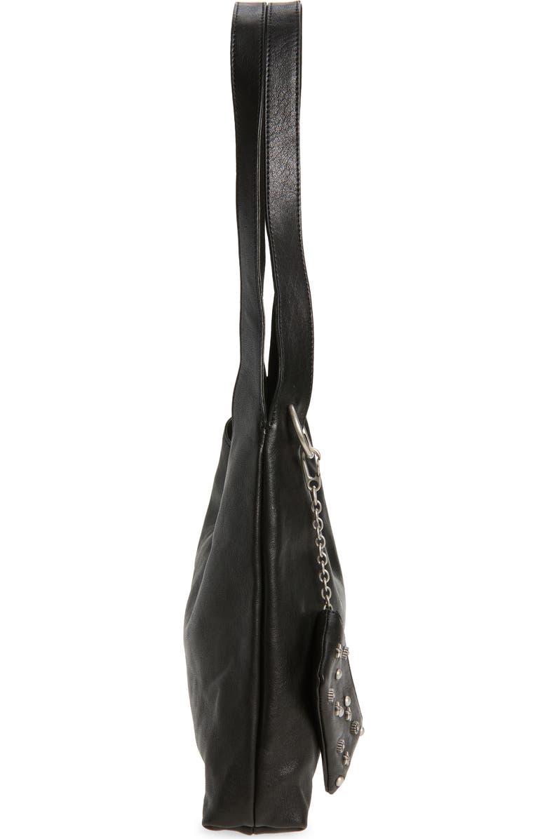 MARGESHERWOOD Halter Leather Hobo Bag, Alternate, color, Black Washed Nappa