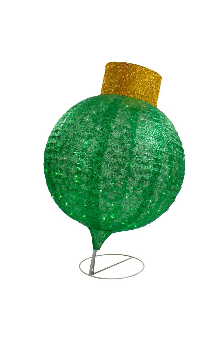 Northlight LED Lighted Twinkling Commercial Outdoor Tinsel Onion Christmas Ornament - 38" - Green, Alternate, color, Green