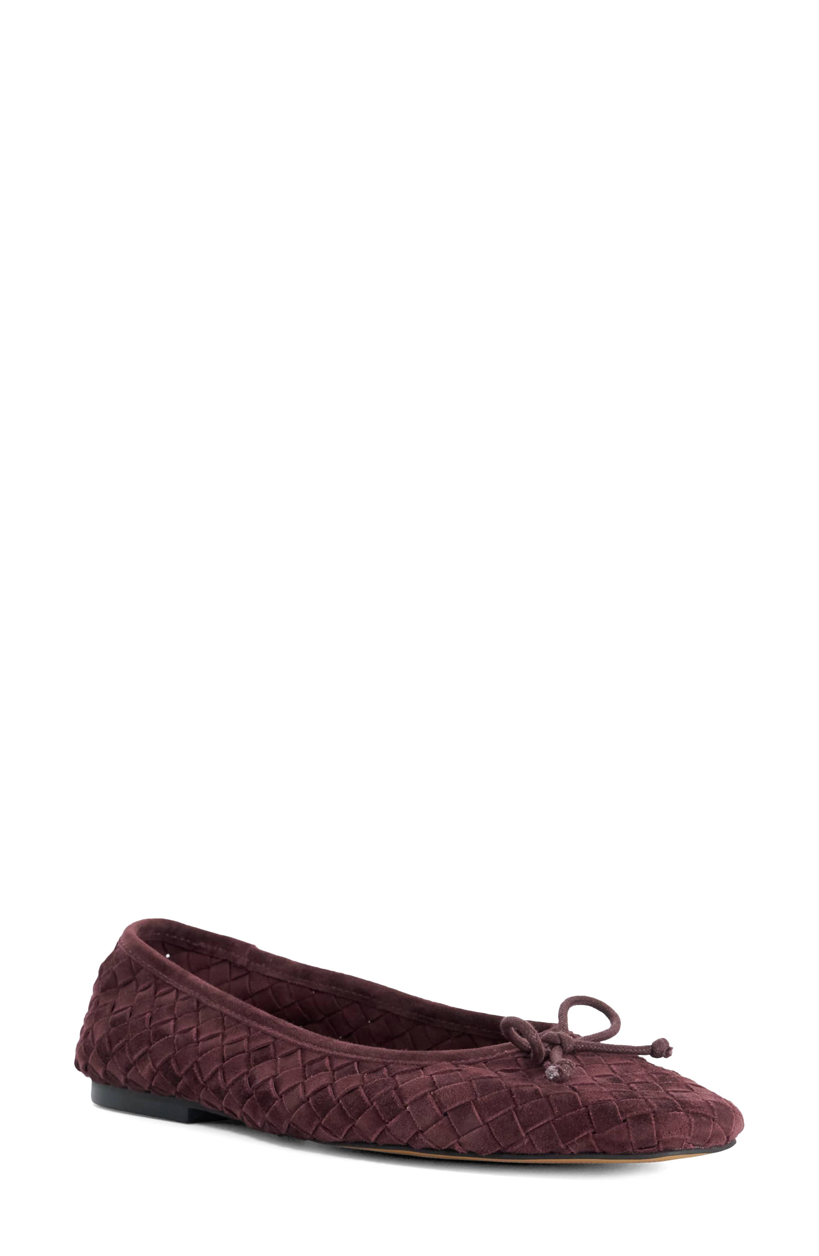Heat Woven Ballet Flat, Main, color, BURGUNDY