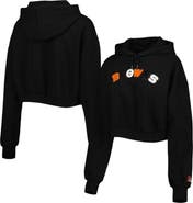 THE WILD COLLECTIVE Women's The Wild Collective Black Cleveland Browns Cropped Pullover Hoodie