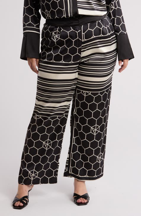 Malle High Waist Wide Leg Pants (Plus)