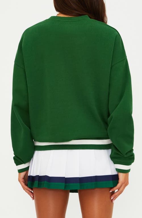 Beach Riot Devyn Gameday Appliqué Sweatshirt In Green
