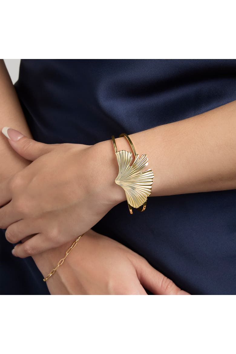 Shell Cuff Bracelet, Alternate, color, Gold