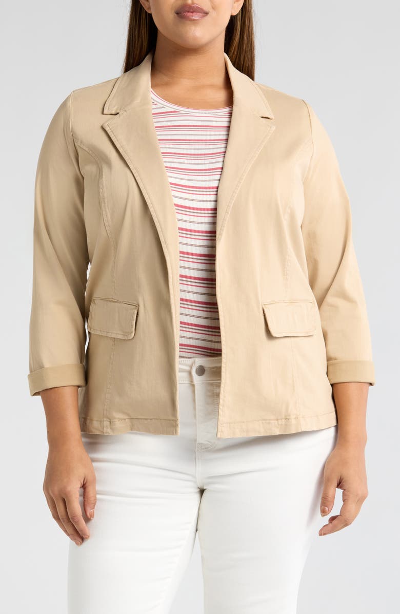 Liverpool Los Angeles Fitted Open Front Twill Blazer, Main, color,