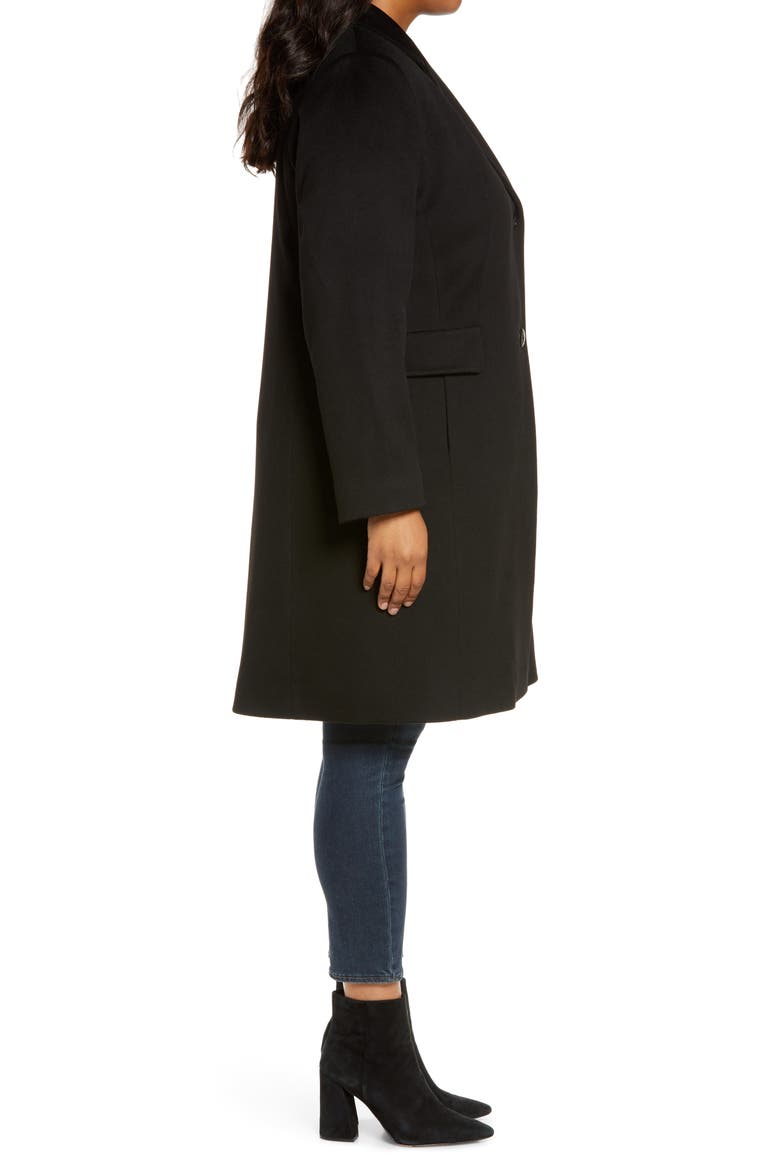 Notch Collar Walking Coat (Nordstrom Exclusive), Alternate, color, BLACK