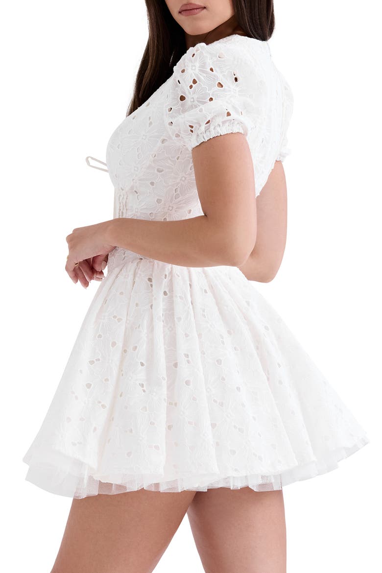 Imani Broderie Anglais Minidress, Alternate, color, WHITE