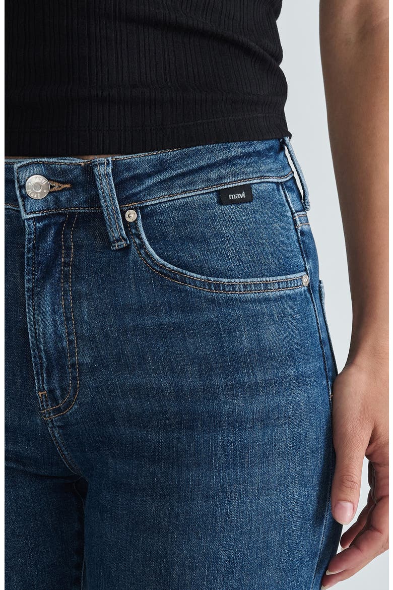 Kendra High Waist Straight Leg Jeans, Alternate, color, MID BRUSHED FLEX BLUE