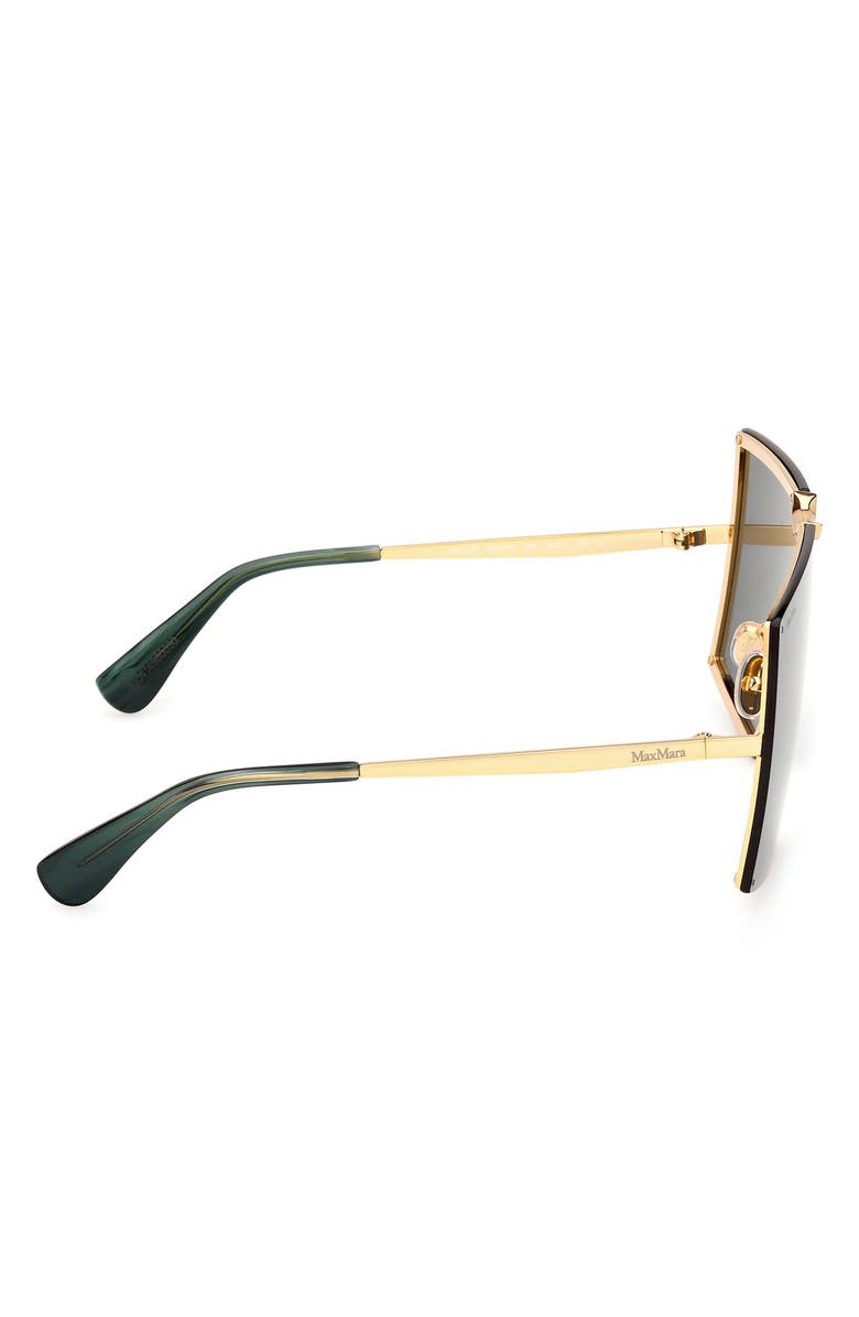 Max Mara 69mm Shield Sunglasses, Alternate, color, Gold/ Strpd Emerald / Emerald