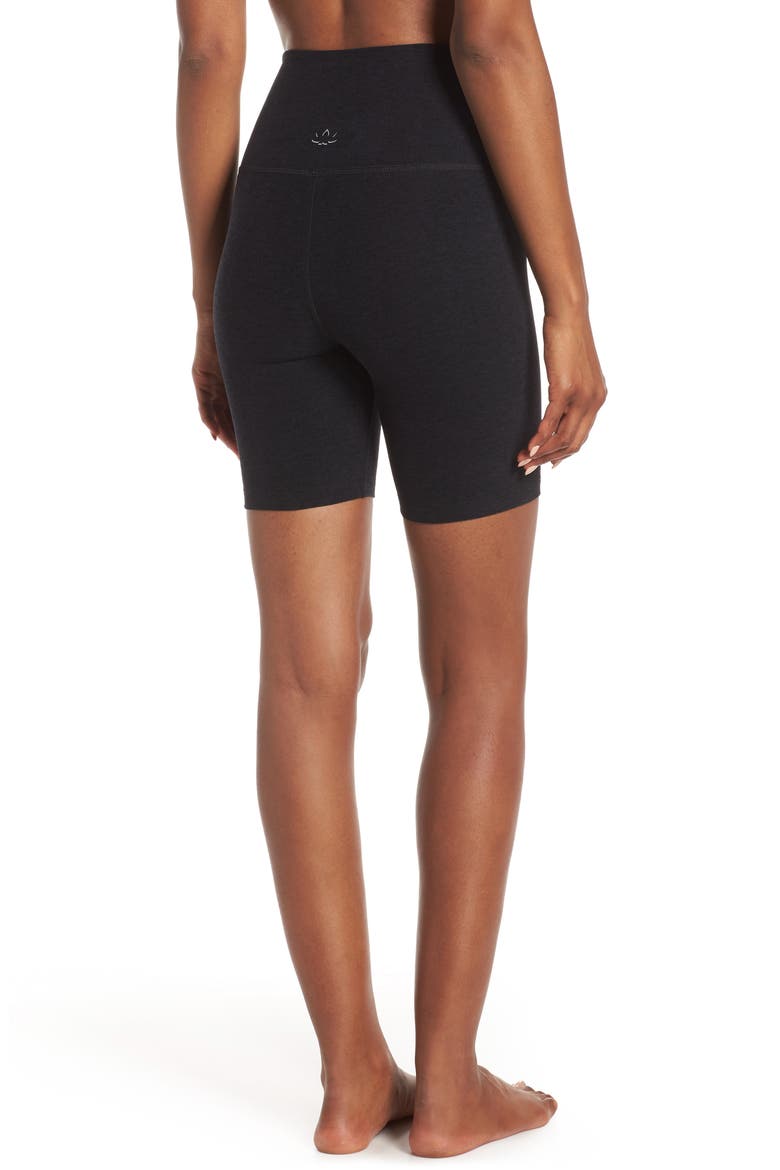 High Waist Biker Shorts, Alternate, color, DARKEST NIGHT