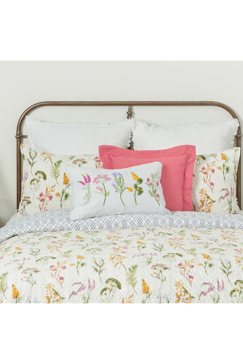 Genevieve Spring Floral Cotton Quilt Set  - Reversible and Machine Washable, Alternate, color, White