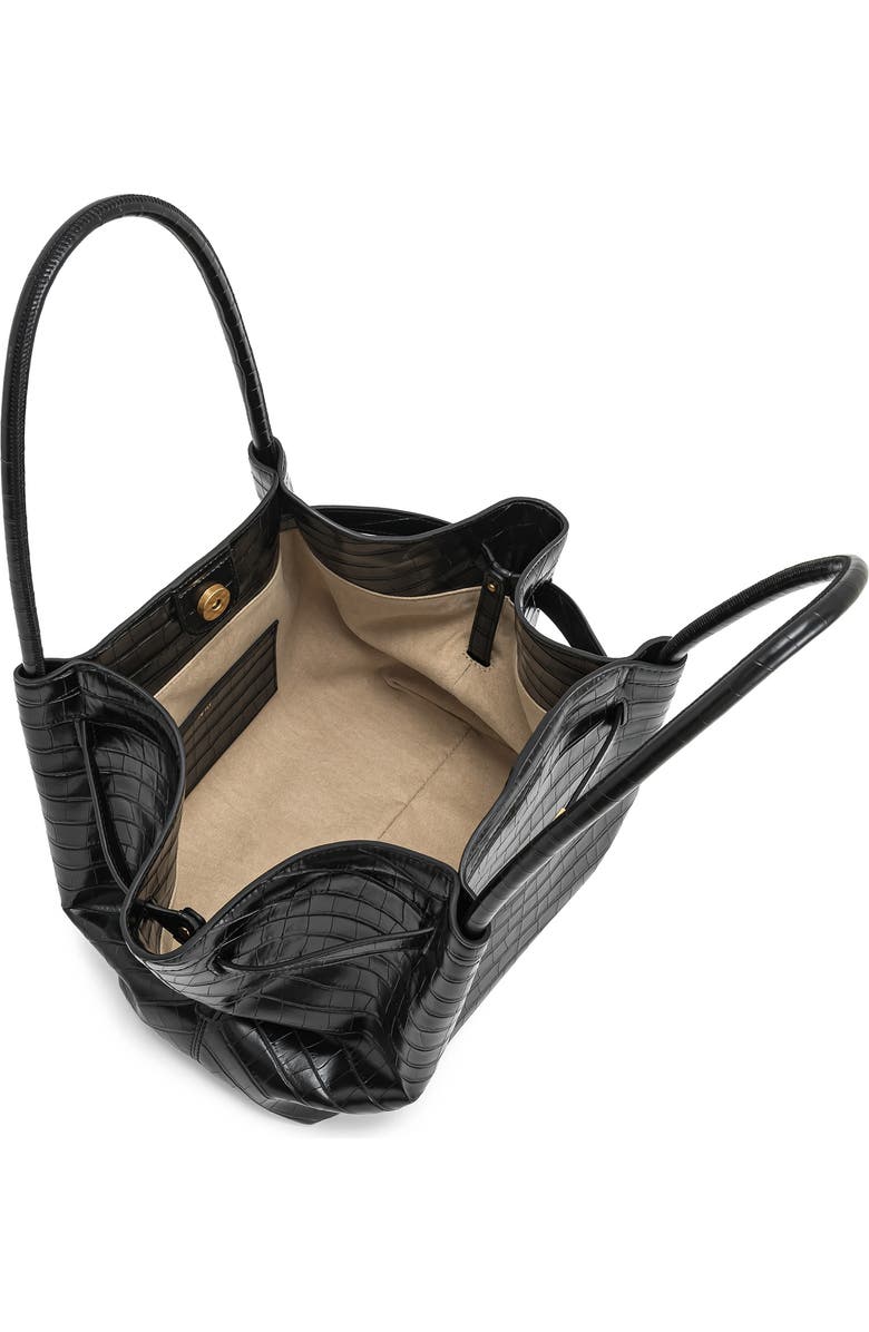 JW PEI Medium Hana Croc Embossed Faux Leather Tote, Alternate, color, Black Croc