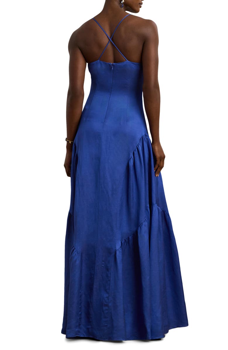 Lauren Ralph Lauren Shantung Tiered Gown, Alternate, color, Blue Lapis