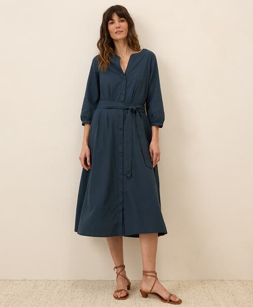 Pact Organic Cotton Sunset Lightweight Cotton Easy Dress In Midnight Blue