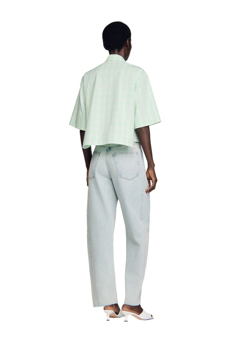 Short checked shirt, Alternate, color, Green / ecru