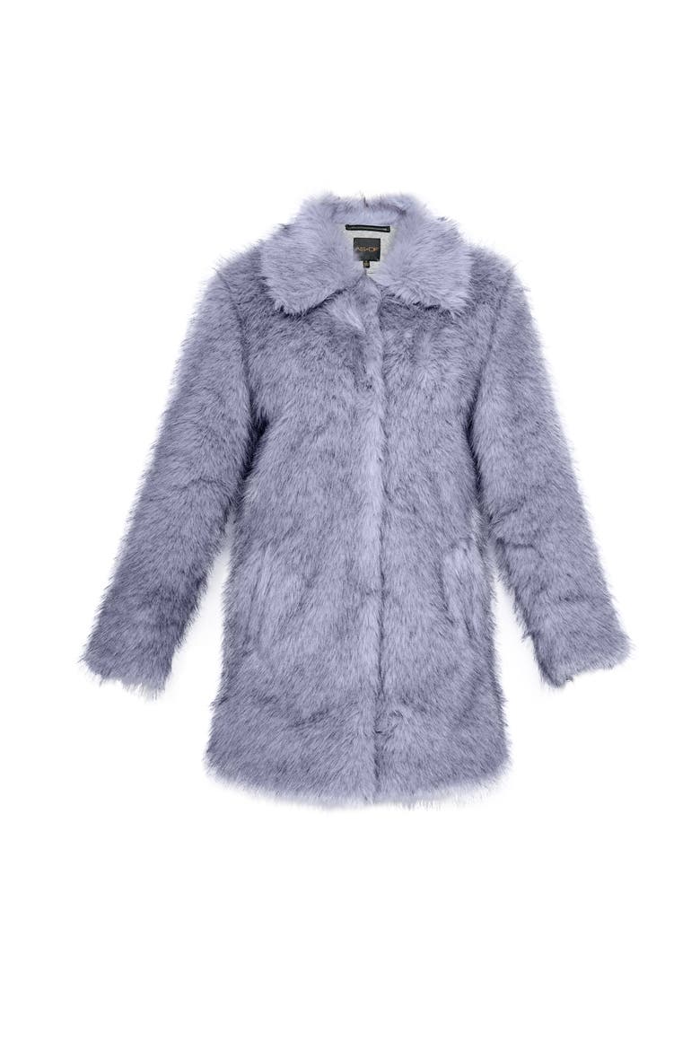 Billie Faux Fur Jacket, Alternate, color, Celestial Blue