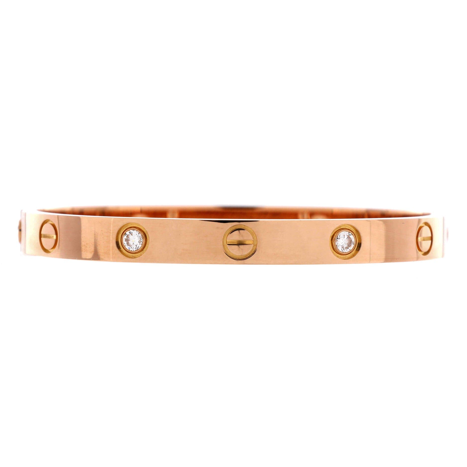 Love 4 Diamond Bracelet 18K Rose Gold with Diamonds, Main, color, Metallic Gold