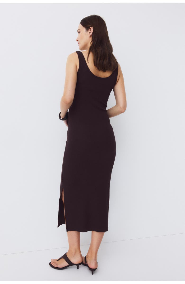 H&M Mama Ribbed Jersey Dress, Alternate, color, Dark Brown