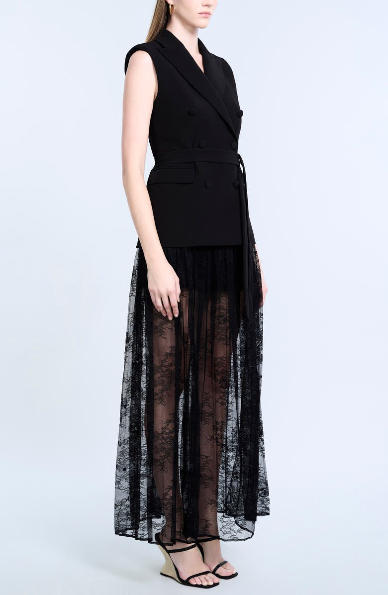 BCBGMAXAZRIA Belted Double Breasted Vest, Alternate, color, Black