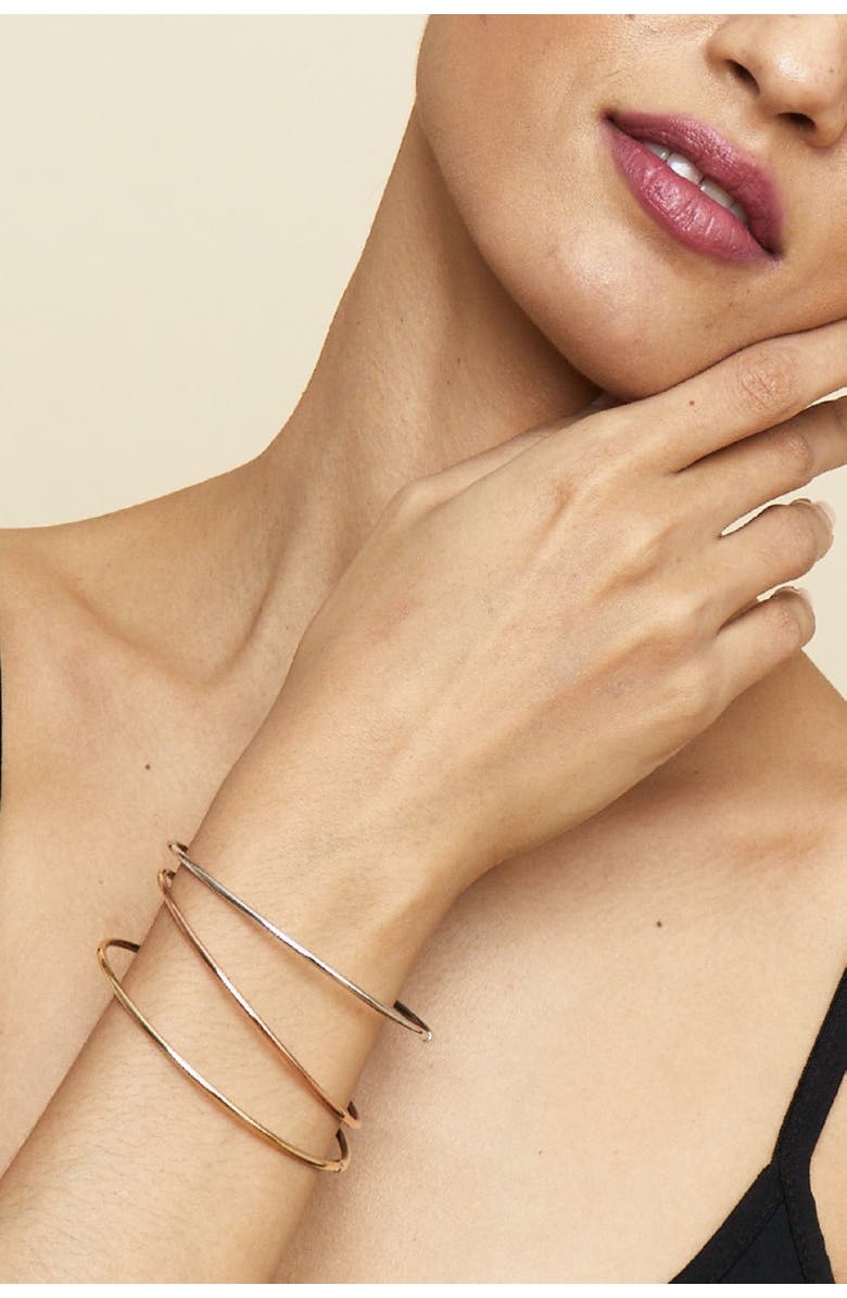 Oradina 10K Gold Everything Bangle Bracelet, Alternate, color, White Gold