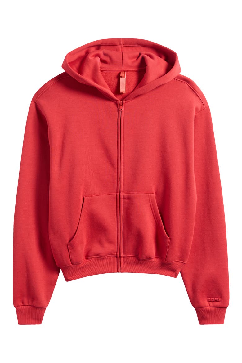 Cotton Blend Fleece Classic Zip-Up Hoodie, Main, color, WASHED RED