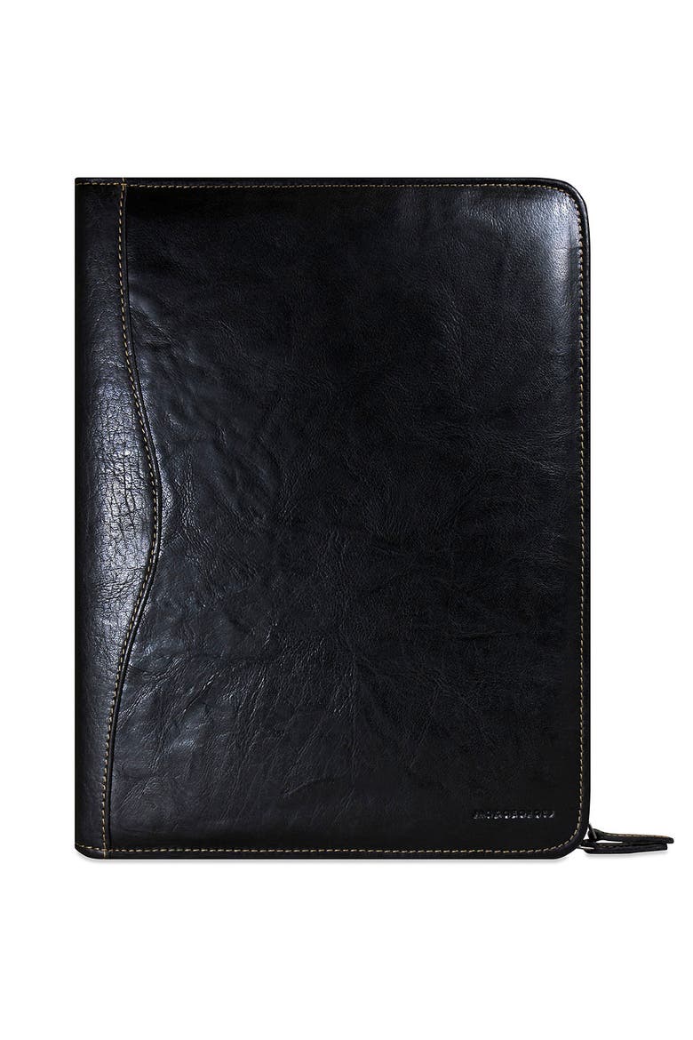 Voyager Letter Size Zippered Writing Pad Cover, Alternate, color, Black