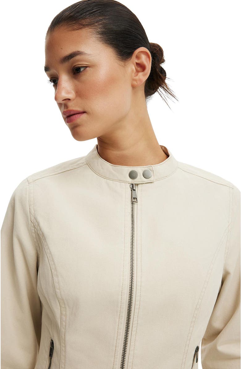 Cotton On Women's Bay Moto Jacket, Alternate, color, Ecru