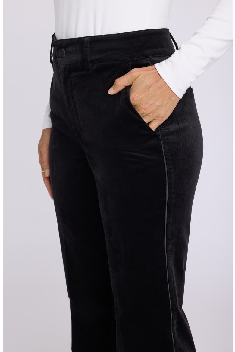 Straight Leg Velveteen Trouser Pants, Alternate, color, BLACK