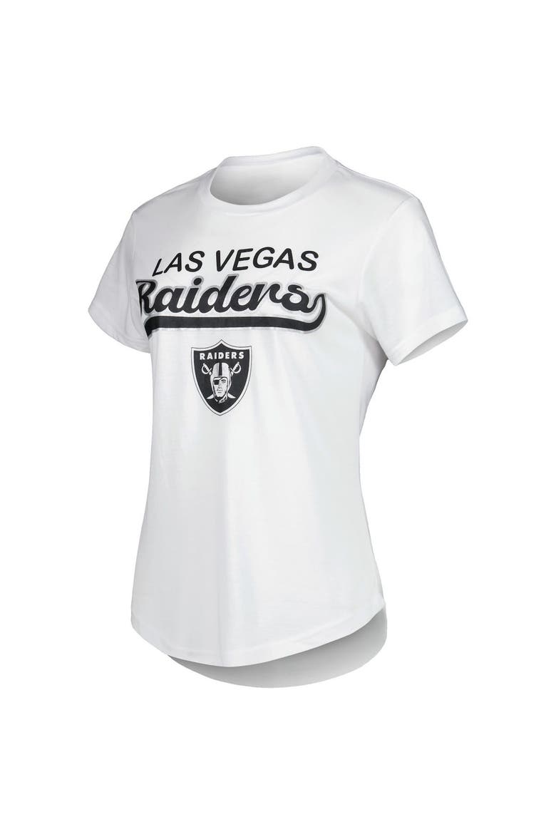 Women's Concepts Sport White/Charcoal Las Vegas Raiders Sonata T-Shirt & Leggings Sleep Set, Alternate, color, White