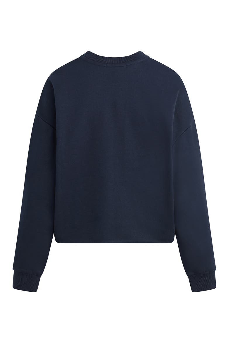 Cropped Collegiate Sweatshirt, Alternate, color, NAVY/WHITE