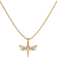 MADE BY MARY Opal Dragonfly Box Chain Necklace