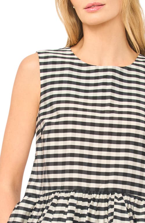 Ted Baker Colette Gingham Sleeveless Peplum Top In Black