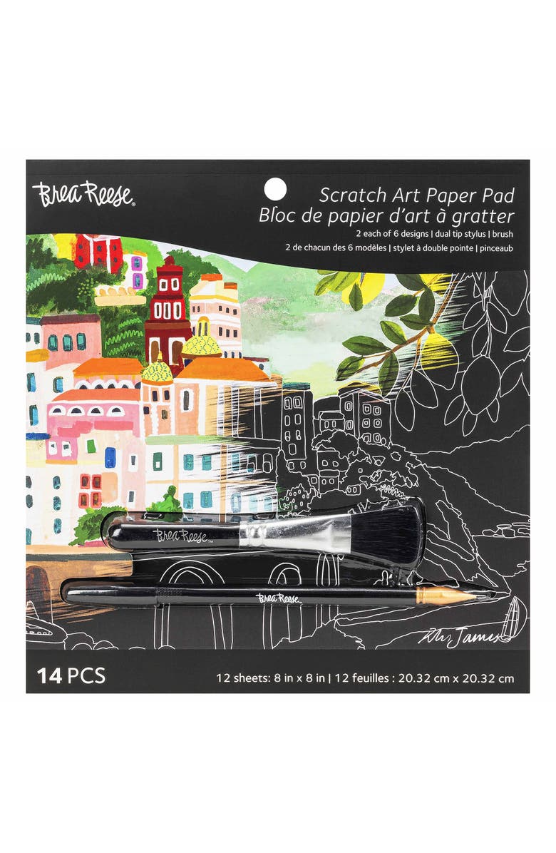 Brea Reese Scratch Art Paper Pad 6 Designs, Main, color,