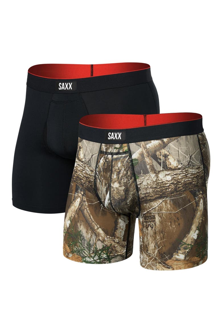Assorted 2-Pack Multi-Sport Mesh Performance Boxer Briefs, Alternate, color, REALTREE EDGE/BLACK