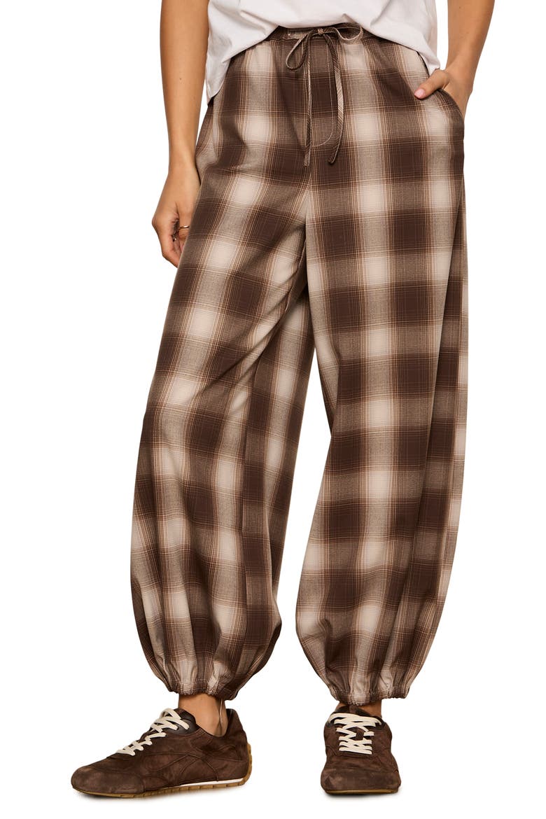 Float On Balloon Pants, Main, color, COCOA POWDER BROWN PLAID