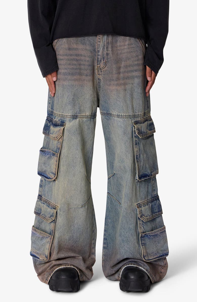mnml Dune Ultra Baggy Double Cargo Jeans, Main, color, 