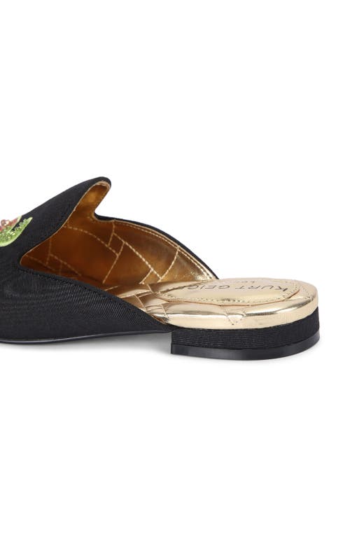 Kurt Geiger London Cocktail & Pepper Embroidered Mules In Black