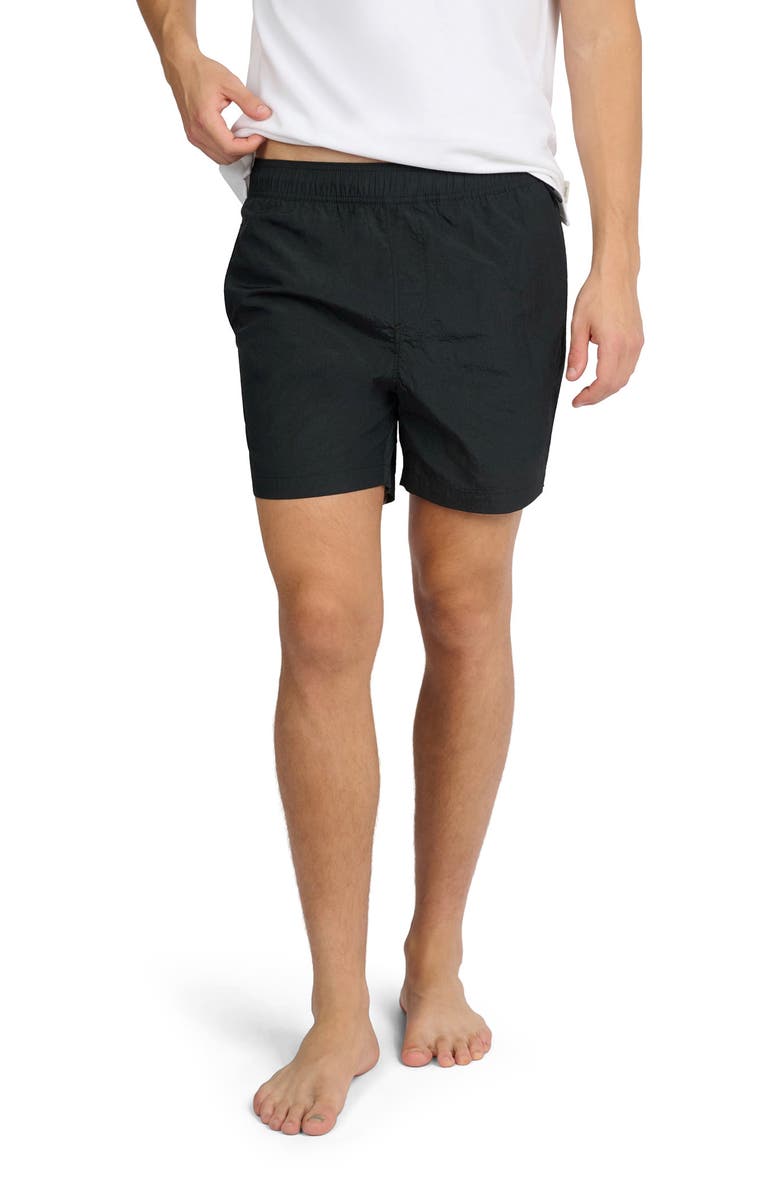 Onia Crinkle 5" Swim Trunk, Alternate, color, Black