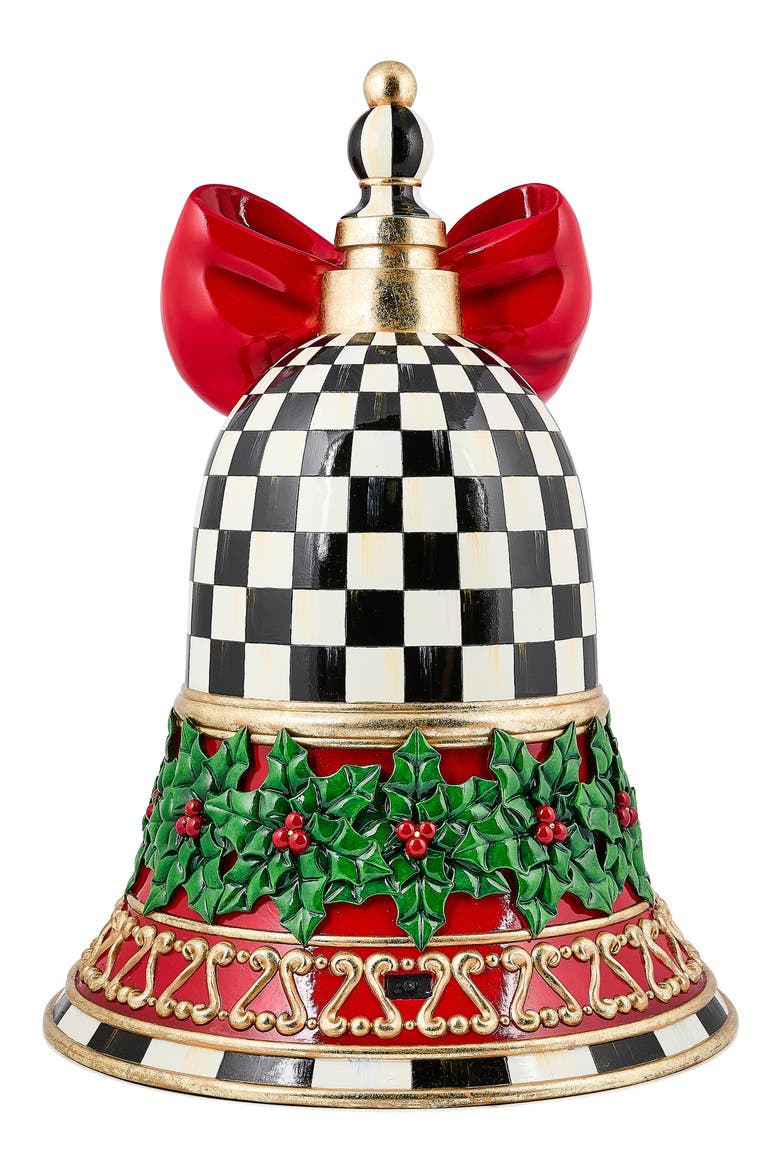 Holly Illuminated Trophy Bell Ornament, Alternate, color, MULTI