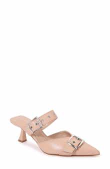 BERNESS Archer Pointed Toe Kitten Heel Mule
