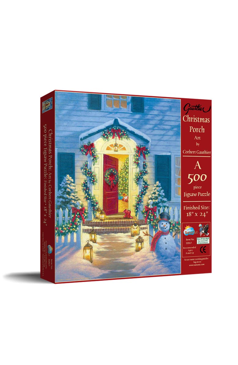 Sunsout Christmas Porch 500 piece Jigsaw Puzzle for Adults, Main, color, Multicolor