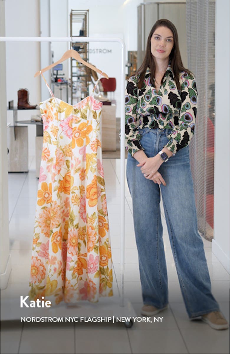 Vayda Floral Linen Blend A-Line Dress, sales video thumbnail