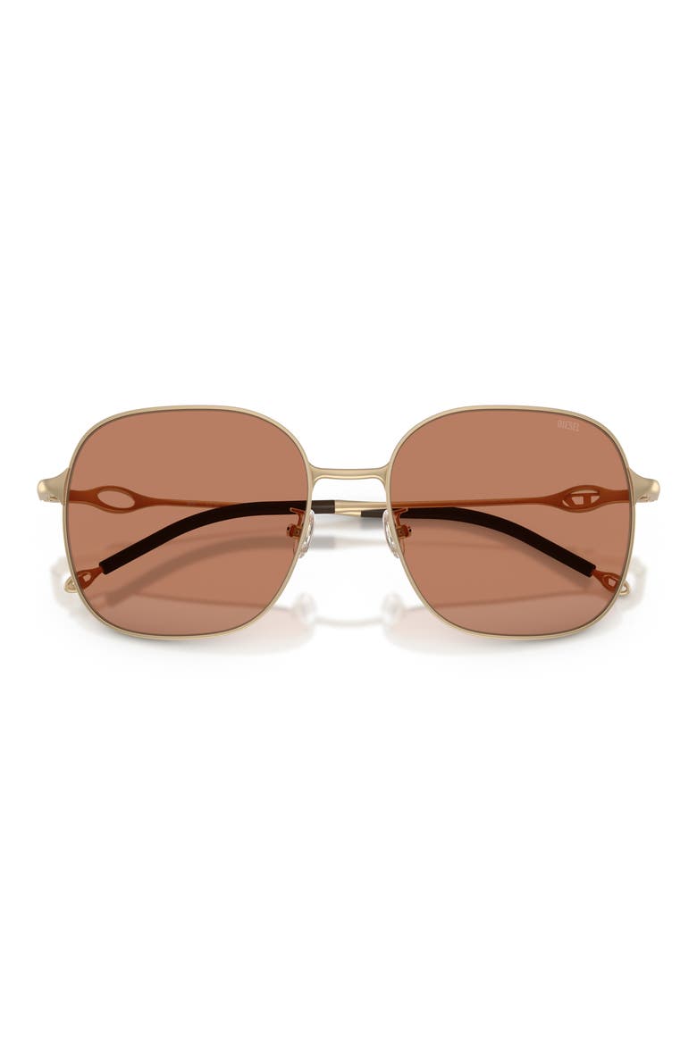 55mm Square Sunglasses, Alternate, color, MATTE GOLD / BROWN