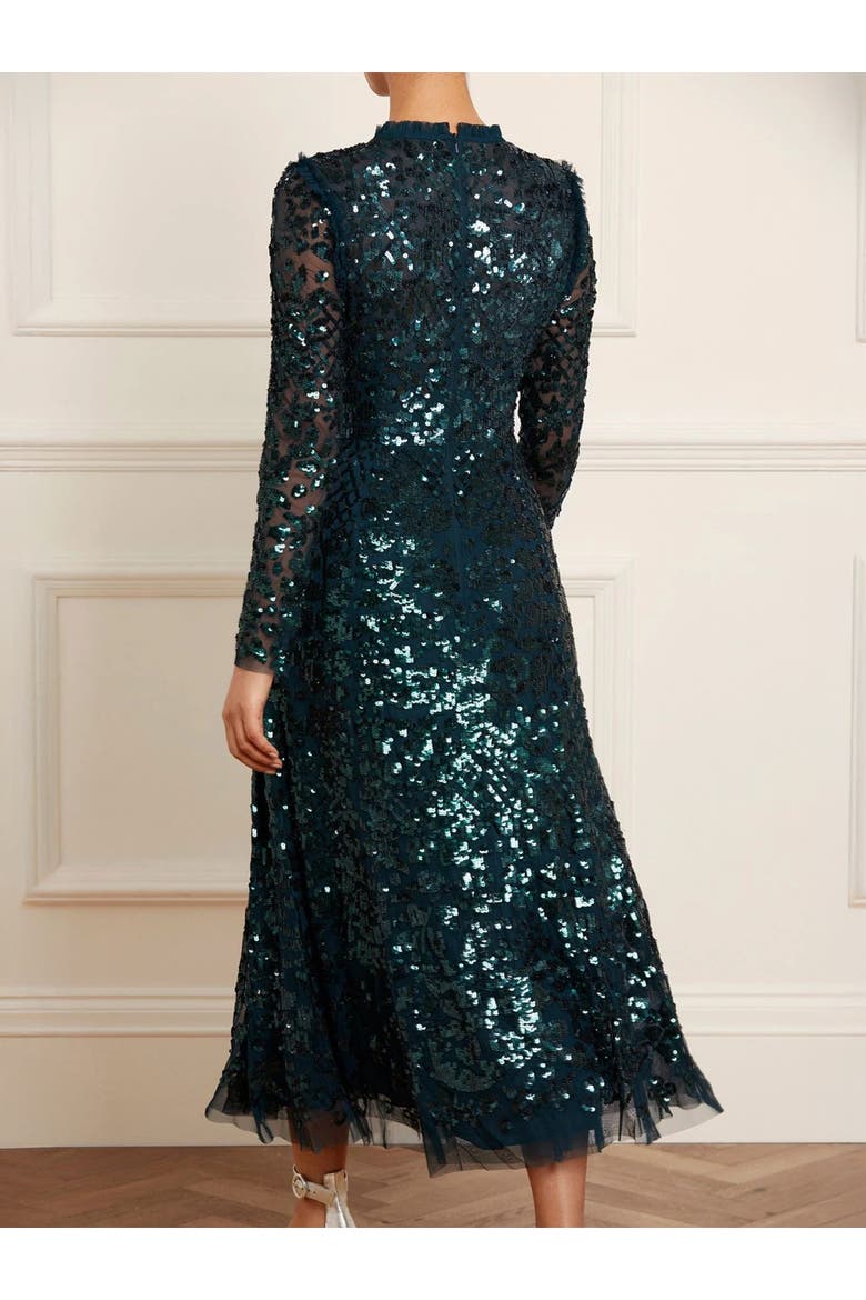 Aurelia Long Sleeve Ballerina Dress, Alternate, color, Emerald Green