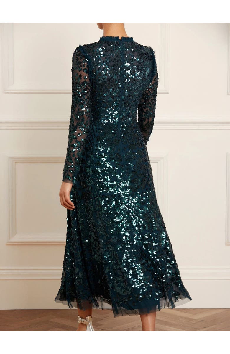 Needle & Thread Aurelia Long Sleeve Ballerina Dress, Alternate, color, Emerald Green