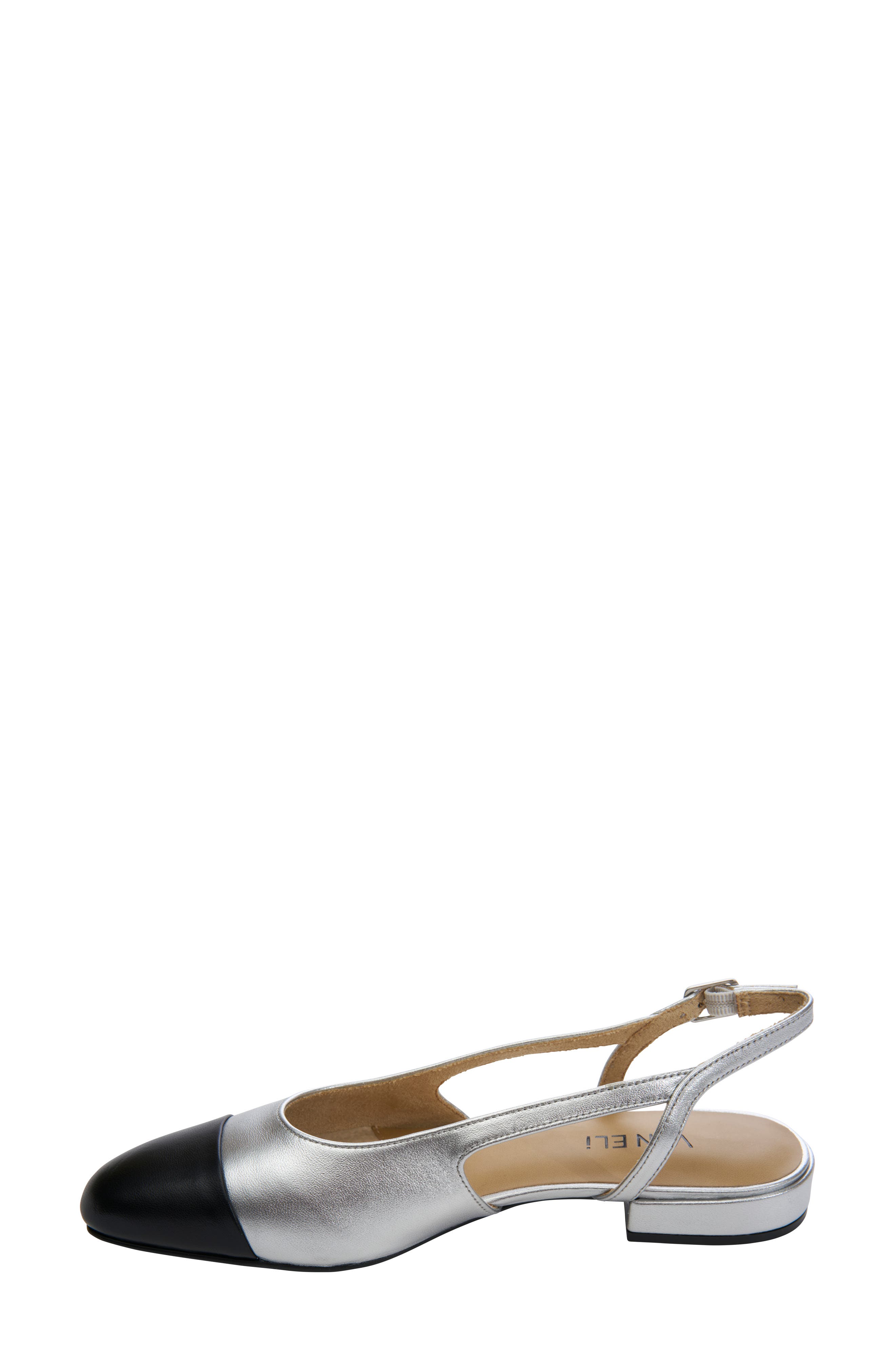 VANELi Tisha Cap Toe Slingback Flat, Alternate, color, Silver