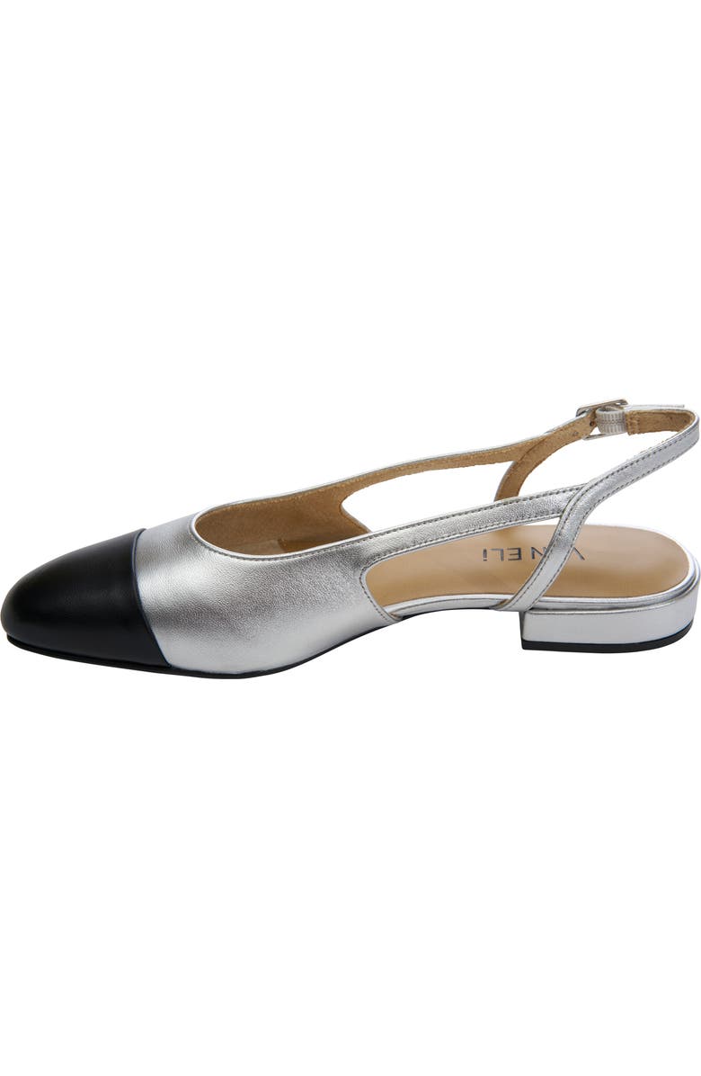 VANELi Tisha Cap Toe Slingback Flat, Alternate, color, Silver