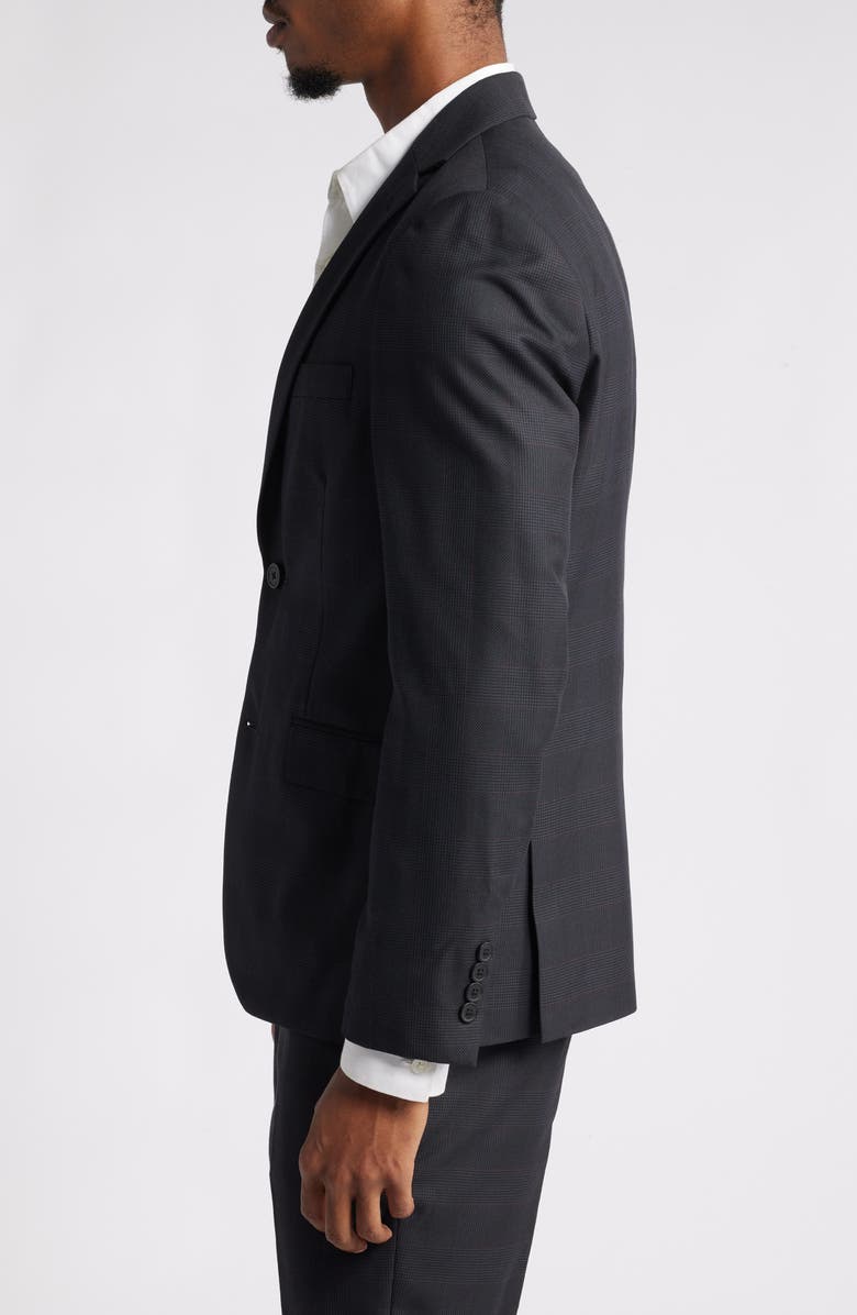 Plaid Slim Fit Stretch Wool Blend Sport Coat